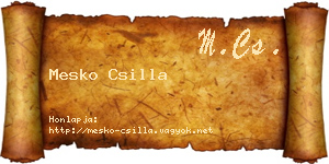 Mesko Csilla névjegykártya